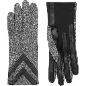 Women's Black Heather  Spandex Gloves Warm Fleece Lined Chevron Touchscreen